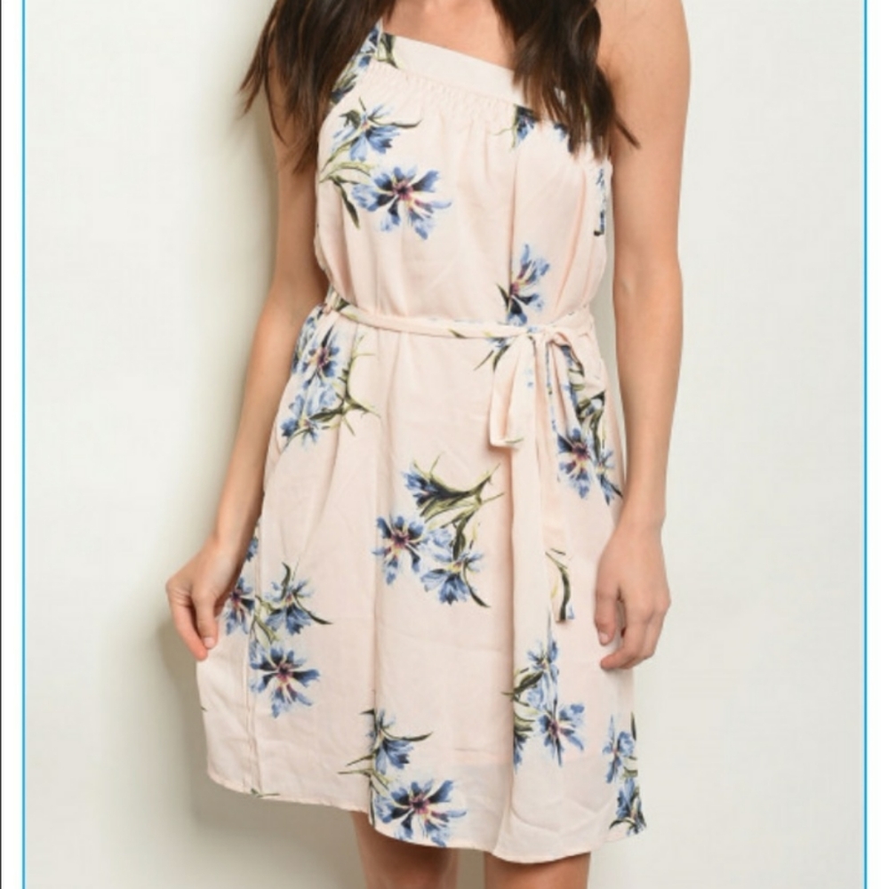 PEACH FLORAL DRESS - Picture 3 of 3